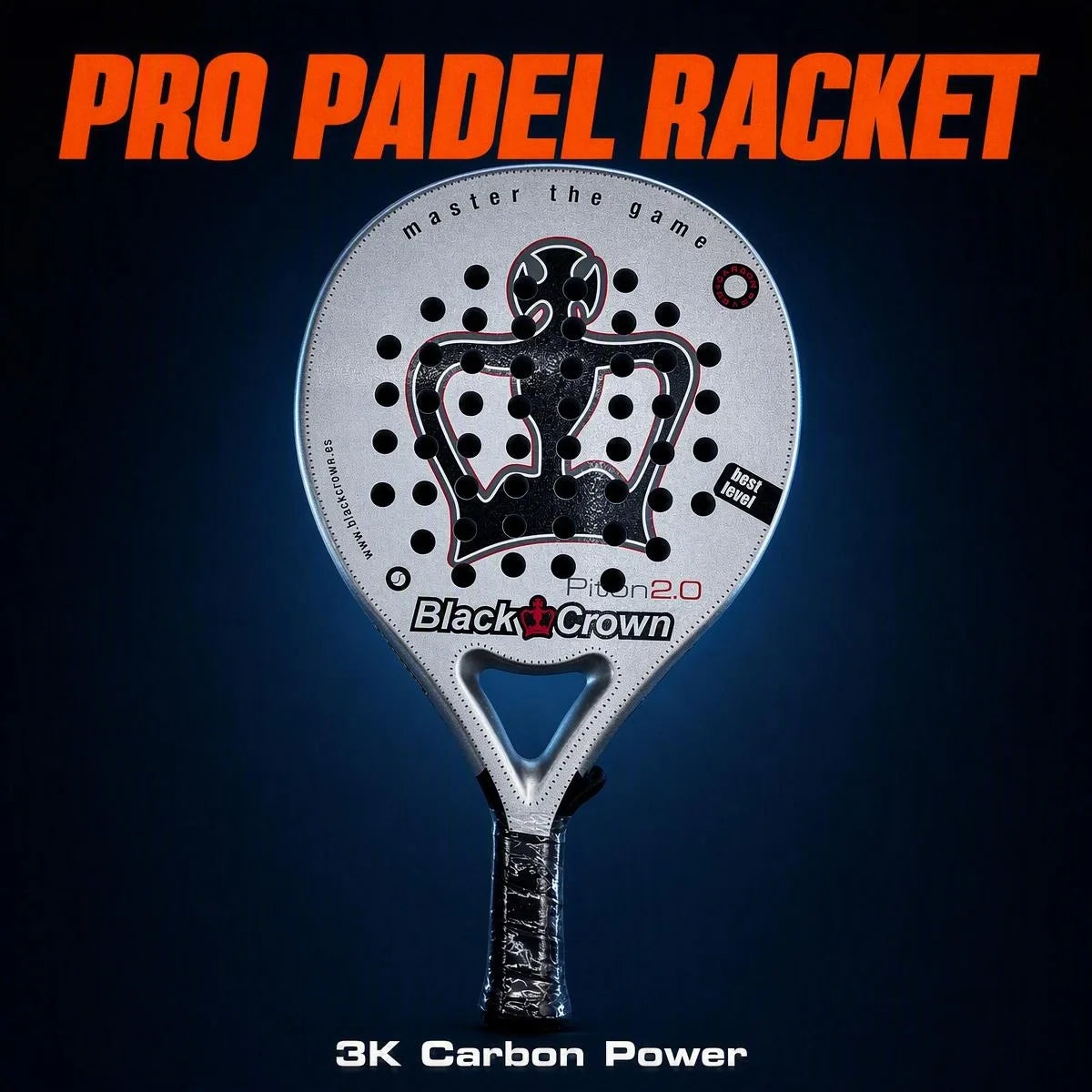 Raquette de Padel 3K Carbone – Avec Housse de Protection
