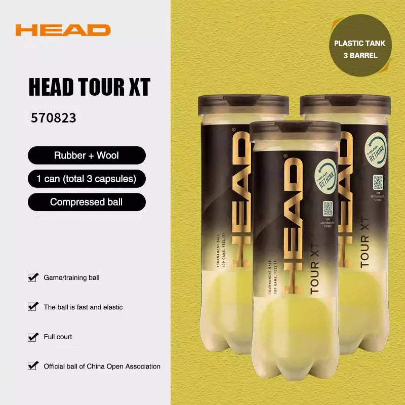 Balles HEAD Tour XT – Lot de 3 Balles