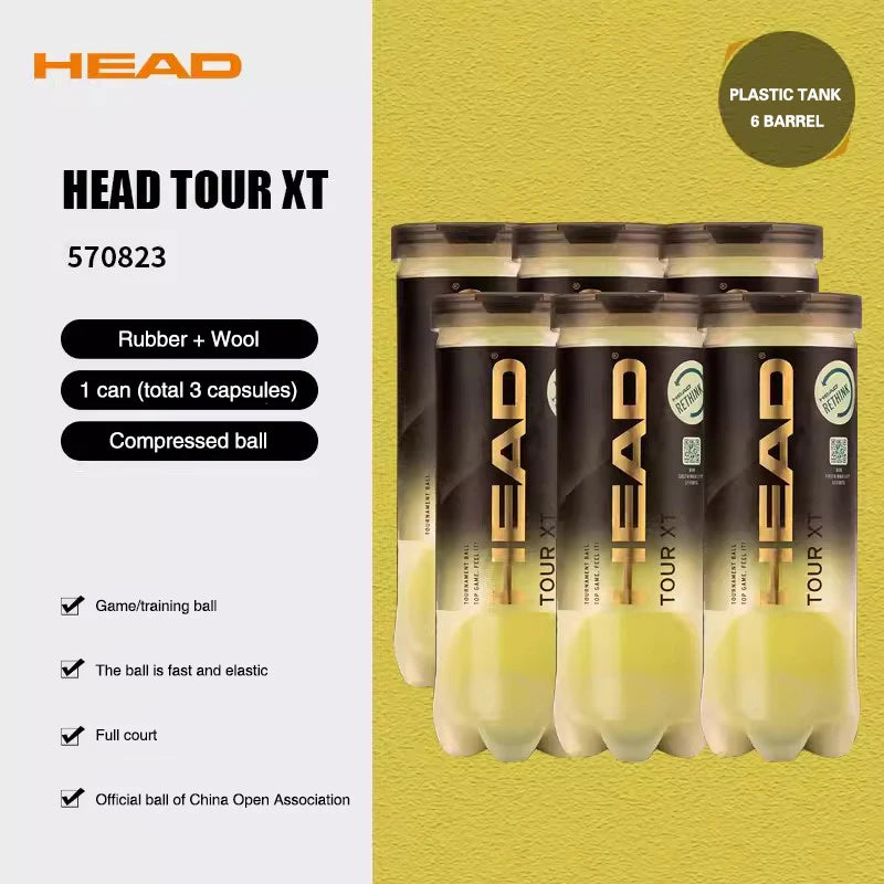 Balles HEAD Tour XT – Lot de 3 Balles